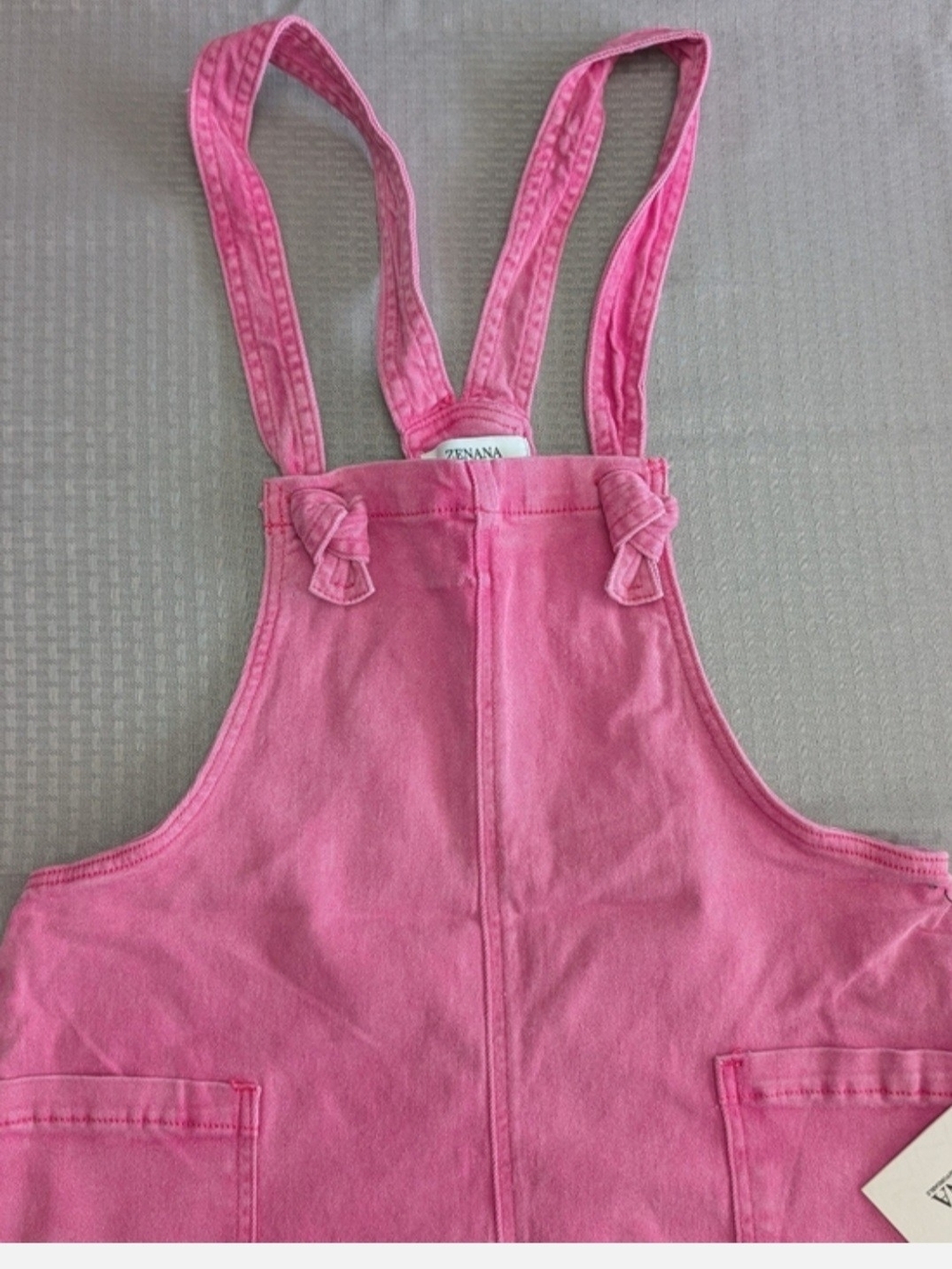 Zenana Mineral Wash Knot Strap Hot Pink Romper Summer Jumpsuit S, M  NWT - Picture 3 of 8
